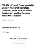 EEB 184 - Exam 2 Questions With Correct Answers  &vert; Complete Questions and Correct Answers &vert; Graded A&plus; &vert; Verified Answers &vert; Brand New Version&excl;