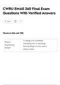 CWRU EMAE 260 Final Exam Questions With Verified Answers