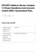 SPC1017 Midterm Review Module 1-3 Exam Questions And Answers &vert;Latest 2025 &vert; Guaranteed Pass&period;