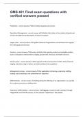 GMS 401 Final exam questions with verified answers passed