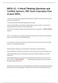 HESI A2 - Critical Thinking Questions and Verified Answers&comma; 100- Score Guarantee Pass &lpar;Latest 2025&rpar;&period;