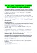 ANT 102 Final Exam Review Questions And Answers Already Graded A&plus;