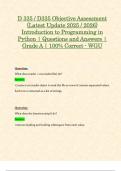 D 335 &sol; D335 Objective Assessment &lpar;Latest Update 2025 &sol; 2026&rpar; Introduction to Programming in Python &vert; Questions and Answers &vert; Grade A &vert; 100&percnt; Correct - WGU