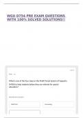 WGU D754 PRE EXAM QUESTIONS WITH 100&percnt; SOLVED SOLUTIONS&excl;&excl;