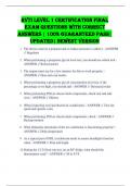 RVTI Level 1 Certification Final Exam Questions with Correct Answers &vert; 100&percnt; Guaranteed Pass&vert; Updated&vert; Newest Version
