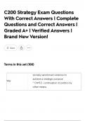 C200 Strategy Exam Questions With Correct Answers  &vert; Complete Questions and Correct Answers &vert; Graded A&plus; &vert; Verified Answers &vert; Brand New Version&excl;