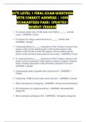 RVTI Level 1 Final Exam Questions with Correct Answers &vert; 100&percnt; Guaranteed Pass&vert; Updated&vert; Newest Version