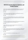 NETTCP Concrete Inspector Questions  and   Verified Answers