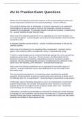 AU 61 Practice Exam Questions -100&percnt; Accurate