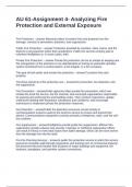 AU 61-Assignment 4- Analyzing Fire Protection and External Exposure Questions and Answers 2025