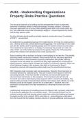 AU61 - Underwriting Organizations Property Risks Practice Questions and Answers Latest Updated