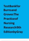 Test Bank for Burns and Grove&rsquo;s the Practice of Nursing Research 9th Edition
