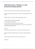 GMS 6121 Exam 1 Module 1&period;1 well answered already passed