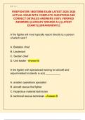 FIREFIGHTER I MIDTERM EXAM LATEST 2025&sol; 2026  ACTUAL EXAM WITH COMPLETE QUESTIONS AND  CORRECT DETAILED ANSWERS &lpar;100&percnt; VERIFIED  ANSWERS&rpar; &vert;ALREADY GRADED A&plus;&vert; &vert;&vert;LATEST  EXAM&excl;&excl;&excl;&vert;&vert; &vert;&vert;BRANDNEW&excl;&excl;&excl;&vert;&vert; 