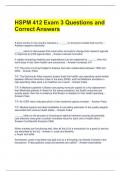 HSPM 412 Exam 3 Questions and Correct Answers 