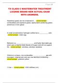 TX CLASS C WASTEWATER TREATMENT  LICENSE BRAND NEW ACTUAL EXAM  WITH ANSWERS&period; 