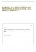WGU D754 SPED LAW&comma; POLICIES&comma; AND PROCEDURES QUESTIONS WITH 100&percnt; VERIFIED ANSWERS&excl;&excl;