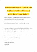 Crime Scene Investigation IAI Latent Print Certification Test Exam Questions And Answers Latest Update Graded A&plus;