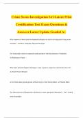 Crime Scene Investigation IAI Bundled Exam Questions & Answers Latest Update Graded A&plus;