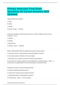 Primary Instructor Final Exam Questions All Correct Answers 2025 Updated&period;
