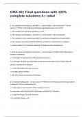 GMS 401 Final questions with 100&percnt; complete solutions A&plus; rated