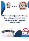 DPP1501 Assignment 3 Memo &vert; Due 12 August 2025&semi; 100&percnt; CORRECT AND TRUSTED SOLUTIONS