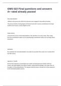GMS 522 Final questions and answers A&plus; rated already passed
