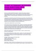 FLIGHT ATTENDANT INTERVIEW EXAM QUESTIONS WITH CORRECT ANSWERS 