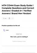 MTN COMM Exam Study Guide &vert; Complete Questions and Correct Answers &vert; Graded A&plus; &vert; Verified Answers &vert; Brand New Version&excl;