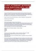 FLIGHT ATTENDANT INTERVIEW EXAM QUESTIONS WITH 100&percnt; CORRECT ANSWERS 
