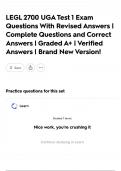 LEGL 2700 UGA Test 1 Exam Questions With Revised Answers  &vert; Complete Questions and Correct Answers &vert; Graded A&plus; &vert; Verified Answers &vert; Brand New Version&excl;
