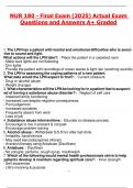 NUR 180 - Final Exam &lpar;2025&rpar; Actual Exam Questions and Answers A&plus; Graded&period;