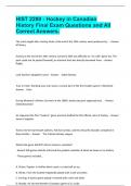 HIST 2280 - Hockey in Canadian History Final Exam Questions and All Correct Answers&period;