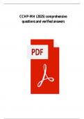 CCHP-MH &lpar;2025&rpar; comprehensive questions and verified answers &lpar;detailed & elaborated&rpar; ACTUAL EXAM 2025 TEST&excl;&excl;