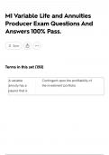MI Variable Life and Annuities Producer Exam Questions And Answers 100&percnt; Pass&period;