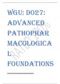 WGU D027 &ndash; Advanced Pathopharmacological Foundations &vert; Complete Test Bank&comma; Practice Questions&comma; Study Guide & Rationales &vert; 2025&sol;2026 MSN Program Prep