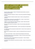 FLIGHT ATTENDANT INTERVIEW EXAM QUESTIONS WITH CORRECT ANSWERS 