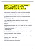 FLIGHT ATTENDANT INTERVIEW EXAM QUESTIONS WITH COMPLETE A&plus; SOLUTIONS 
