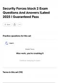 Security Forces block 2 Exam Questions And Answers &vert;Latest 2025 &vert; Guaranteed Pass