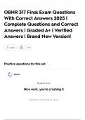 OBHR 317 Final Exam Questions With Correct Answers 2025 &vert; Complete Questions and Correct Answers &vert; Graded A&plus; &vert; Verified Answers &vert; Brand New Version&excl;