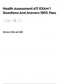 Health Assessment ATI EXAM 1 Questions And Answers 100&percnt; Pass