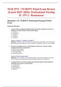 NUR 2571 &sol; NUR2571 Final Exam Review &lpar;Latest 2025&sol; 2026&rpar;&colon; Professional Nursing II &sol; PN 2 - Rasmussen