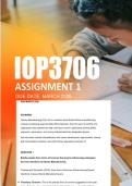 IOP3706 Assignment 1 ANSWERS 2026 - Due March 2026