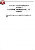 Test Bank For Introductory Clinical Pharmacology 12th Edition By Susan Ford Chapter 1 - 54 &vert; Complete