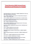 Travel Nursing &lpar;2025&rpar; Actual Exam Questions and Answers A&plus; Graded