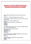 Nursing 112 Unit 5 &lpar;2025&rpar; Actual Exam Questions and Answers A&plus; Graded&period;