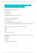 Phlebotomy Practice Test Questions and Answers Verified 100&percnt; Correct