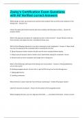 Zaxby's Certification Exam Questions with All Verified correct Answers