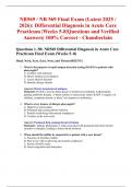 NR569 &sol; NR 569 Final Exam &lpar;Latest 2025 &sol; 2026&rpar;&colon; Differential Diagnosis in Acute Care Practicum &vert;Weeks 5-8&vert;Questions and Verified Answers&vert; 100&percnt; Correct - Chamberlain