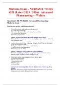 Midterm Exam - NURS6521 &sol; NURS 6521 &lpar;Latest 2025 &sol; 2026&rpar; &colon; Advanced Pharmacology - Walden